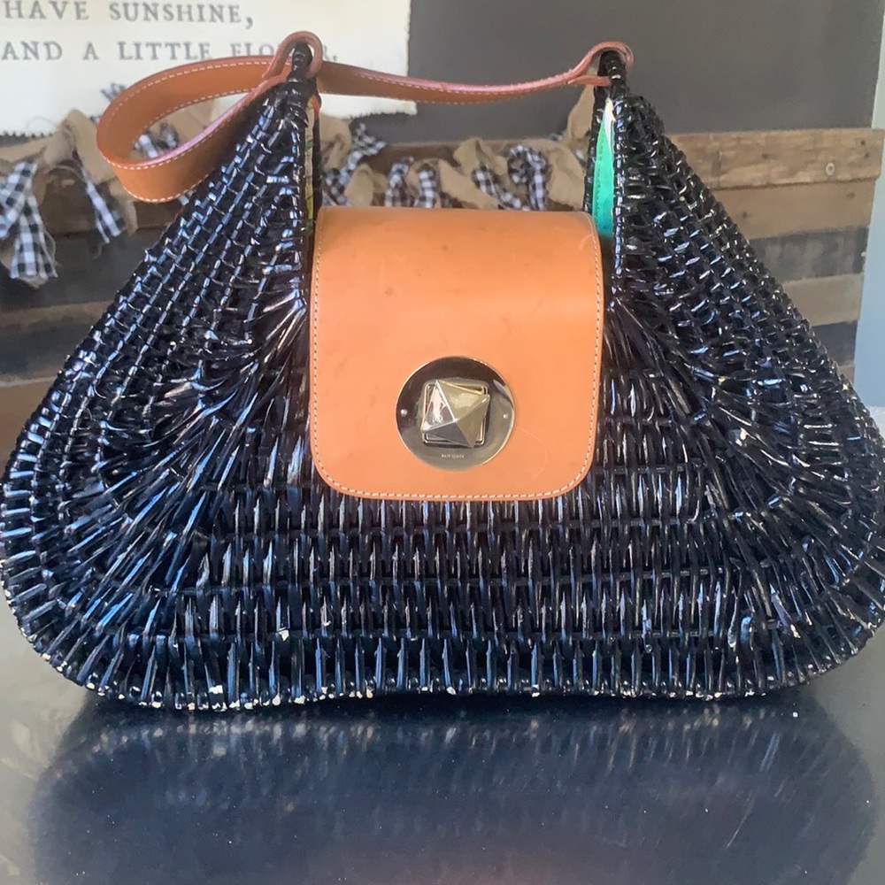 Vintage Kate Spade Black Wicker Handbag Pre-owned